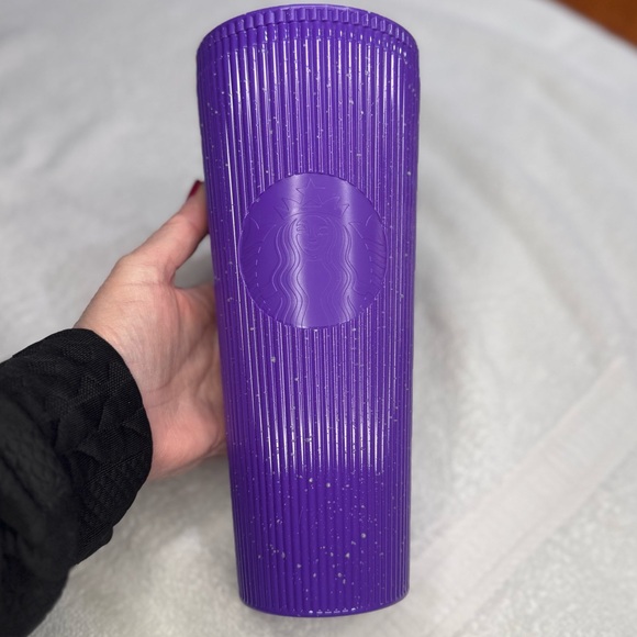 NWT Starbucks Glow-in-the-Dark Purple Tumbler with Green Straw, 24oz - Picture 2 of 10